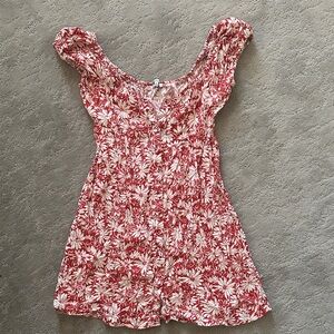 Madewell Rust and White Floral mini dress